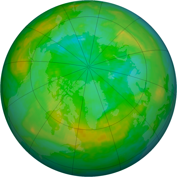 Arctic ozone map for 20 July 1988